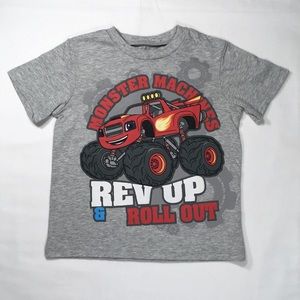 Boys kids monster mechanics short sleeve T-shirt